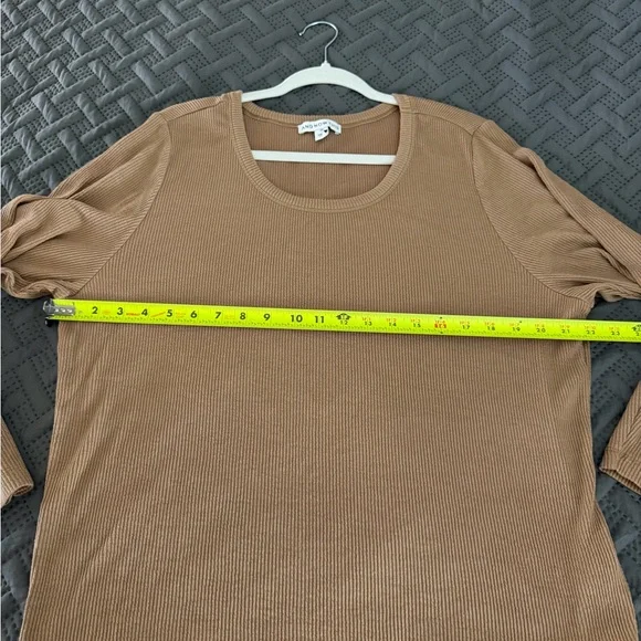 And Now This Women's Tan Ribbed Long Sleeve Tee - Picture 5 of 9